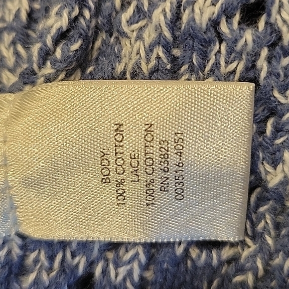 Christopher & Banks blue sweater with lace trim. Size Small 3/4 lenght sleeves - Picture 7 of 7